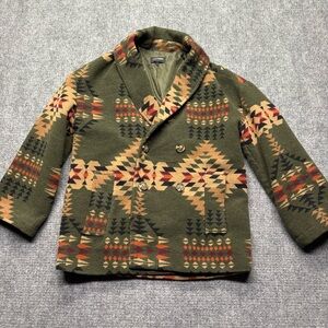 Driftwood Jacket Womens Small Green Aztec Tribal Coat Southwest